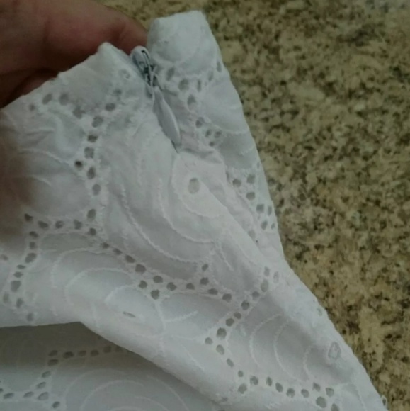 Autograph White Cotton Eyelet A-line Skirt Size 10 - Picture 3 of 6